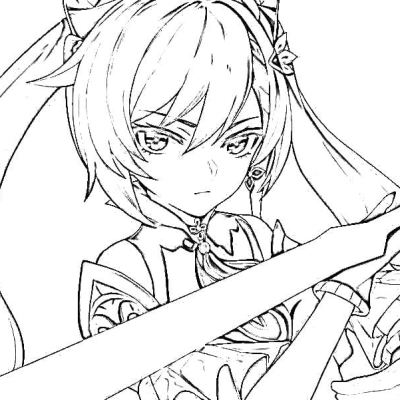 Ourcoloringpage Shenhe Genshin Impact 27